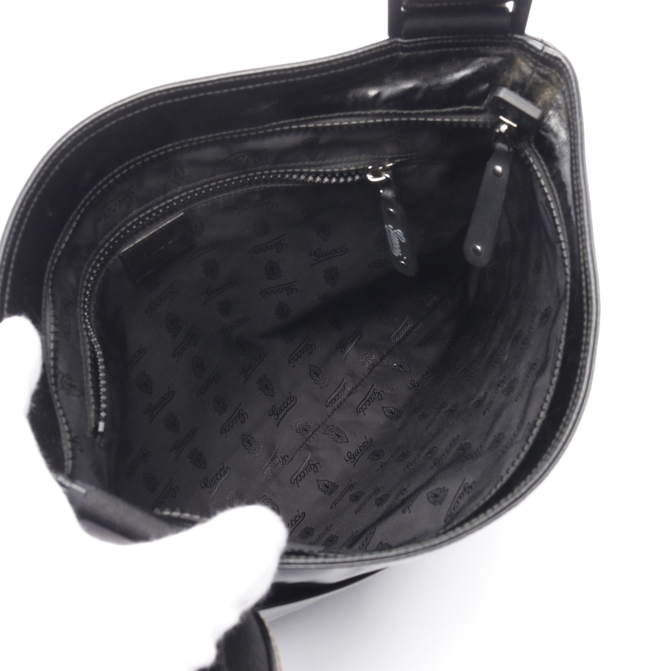 Gucci Gucci Crest Shoulder Bag Coated Canvas Black Size ONE SIZE - 3 Thumbnail
