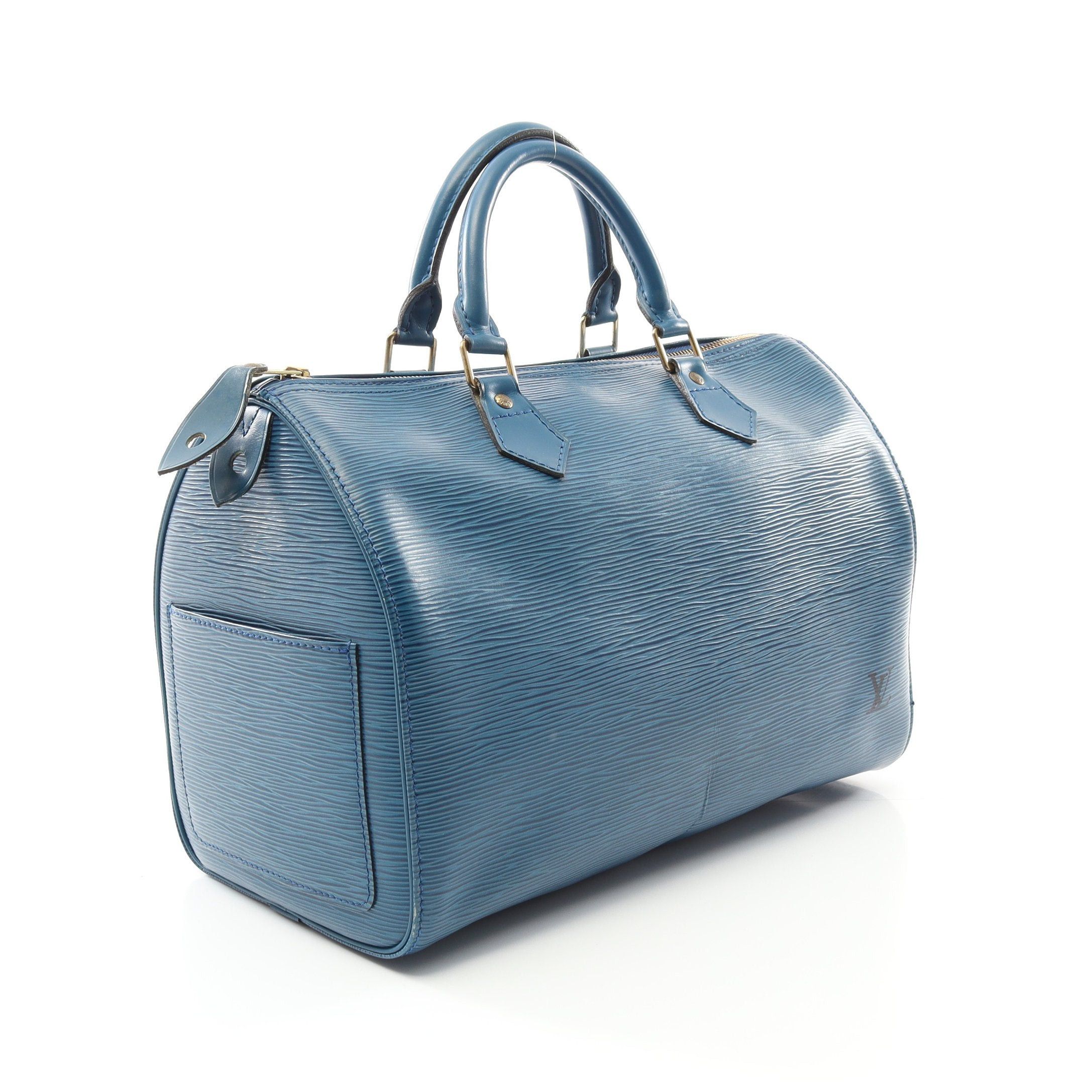 Louis Vuitton Louis Vuitton Speedy 35 Epi Toledo Blue Handbag Leather Size ONE SIZE - 2 Thumbnail