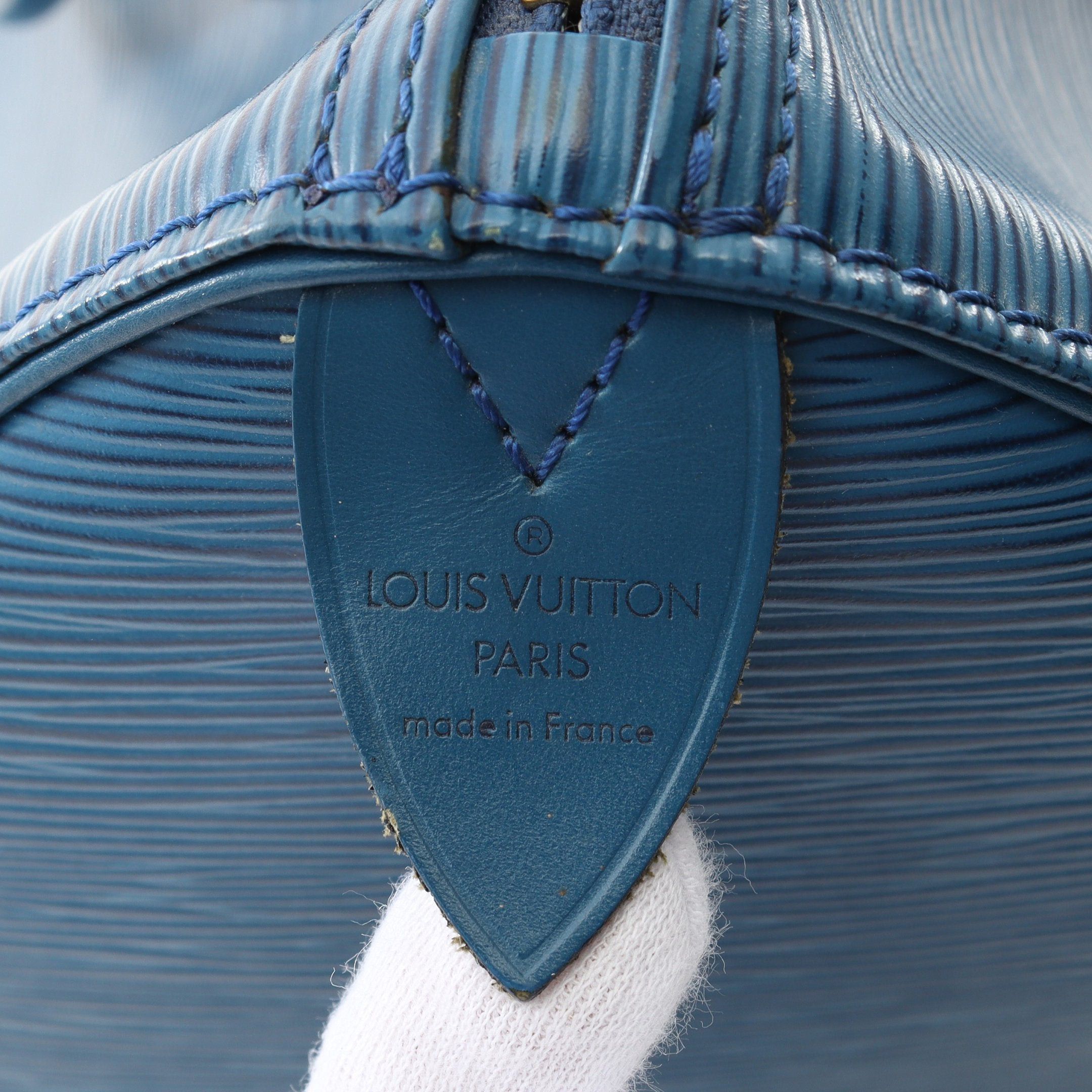 Louis Vuitton Louis Vuitton Speedy 35 Epi Toledo Blue Handbag Leather Size ONE SIZE - 4 Thumbnail