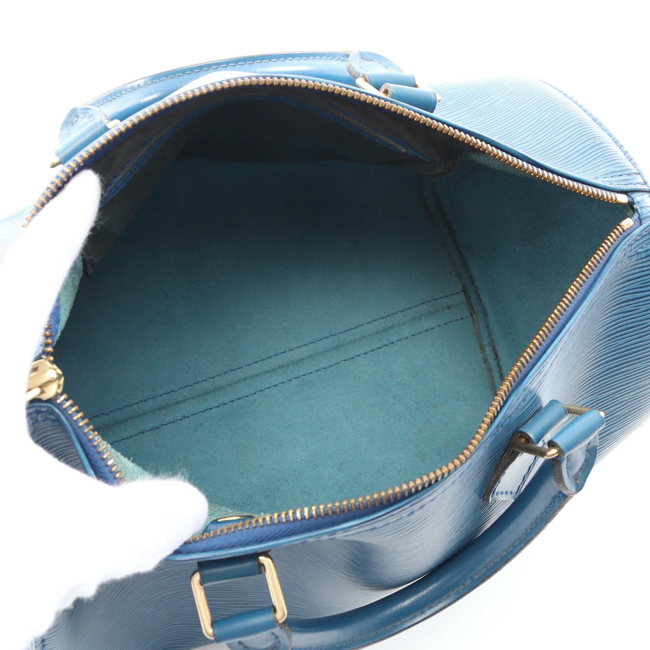 Louis Vuitton Louis Vuitton Speedy 35 Epi Toledo Blue Handbag Leather Size ONE SIZE - 3 Thumbnail