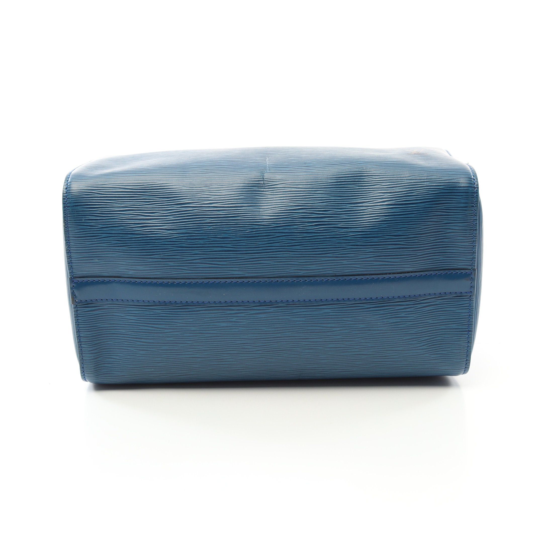 Louis Vuitton Louis Vuitton Speedy 35 Epi Toledo Blue Handbag Leather Size ONE SIZE - 14 Thumbnail