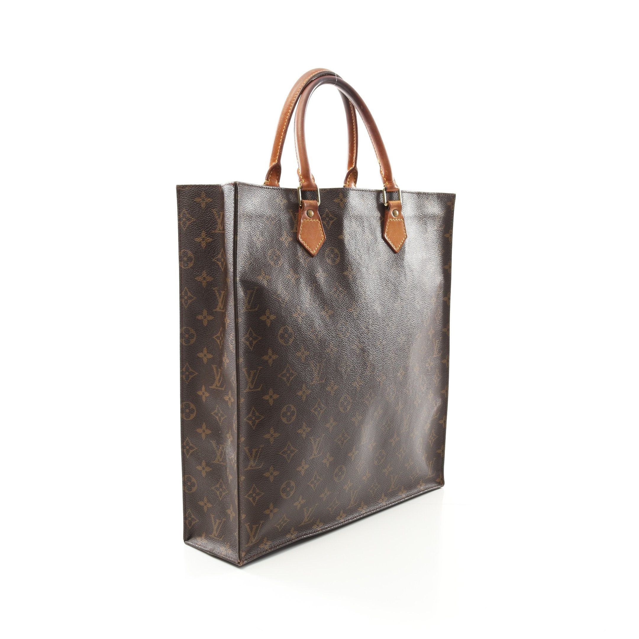 Louis Vuitton Louis Vuitton Sac Plat Monogram Handbag Tote Bag Leather Brown Size ONE SIZE - 2 Thumbnail