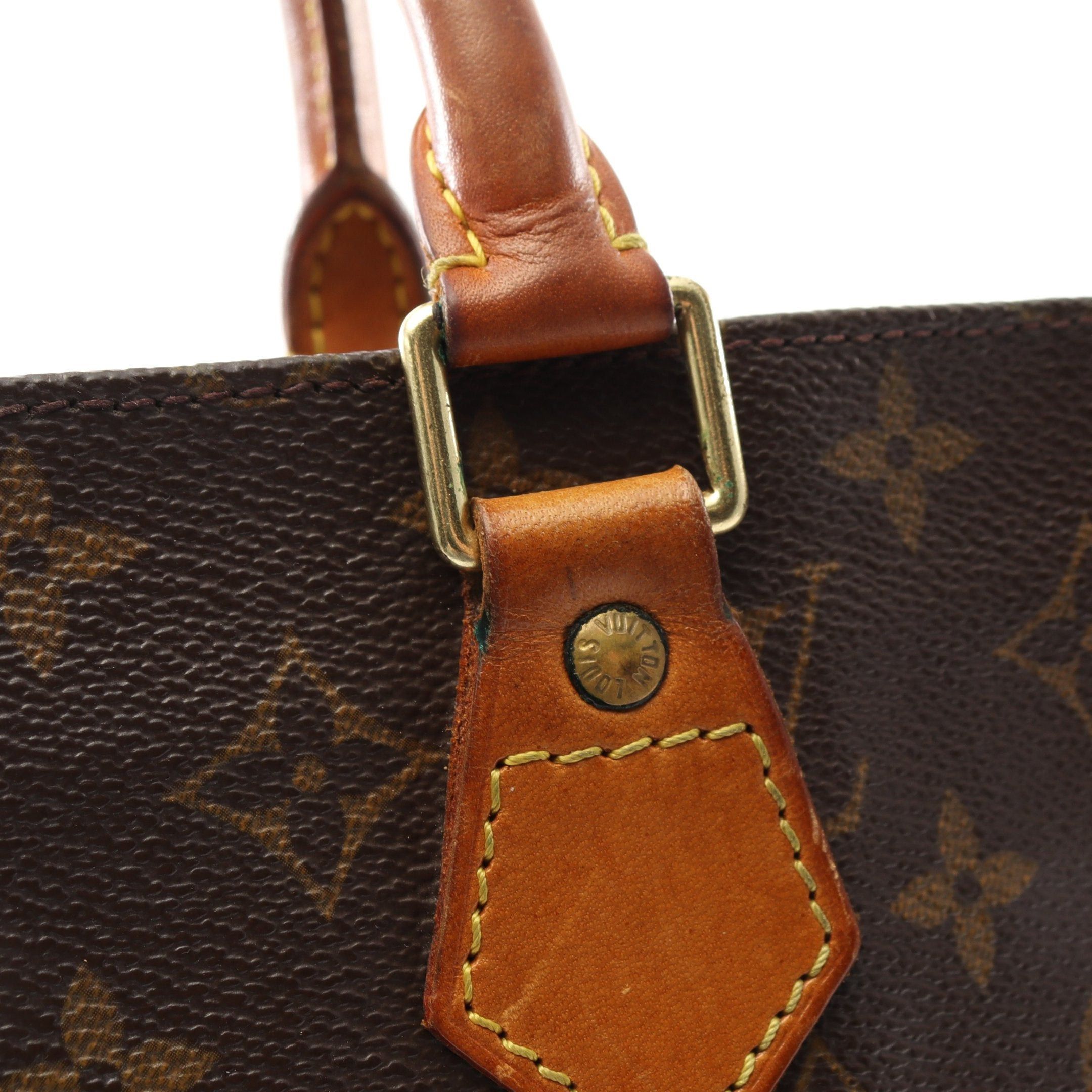 Louis Vuitton Louis Vuitton Sac Plat Monogram Handbag Tote Bag Leather Brown Size ONE SIZE - 7 Thumbnail
