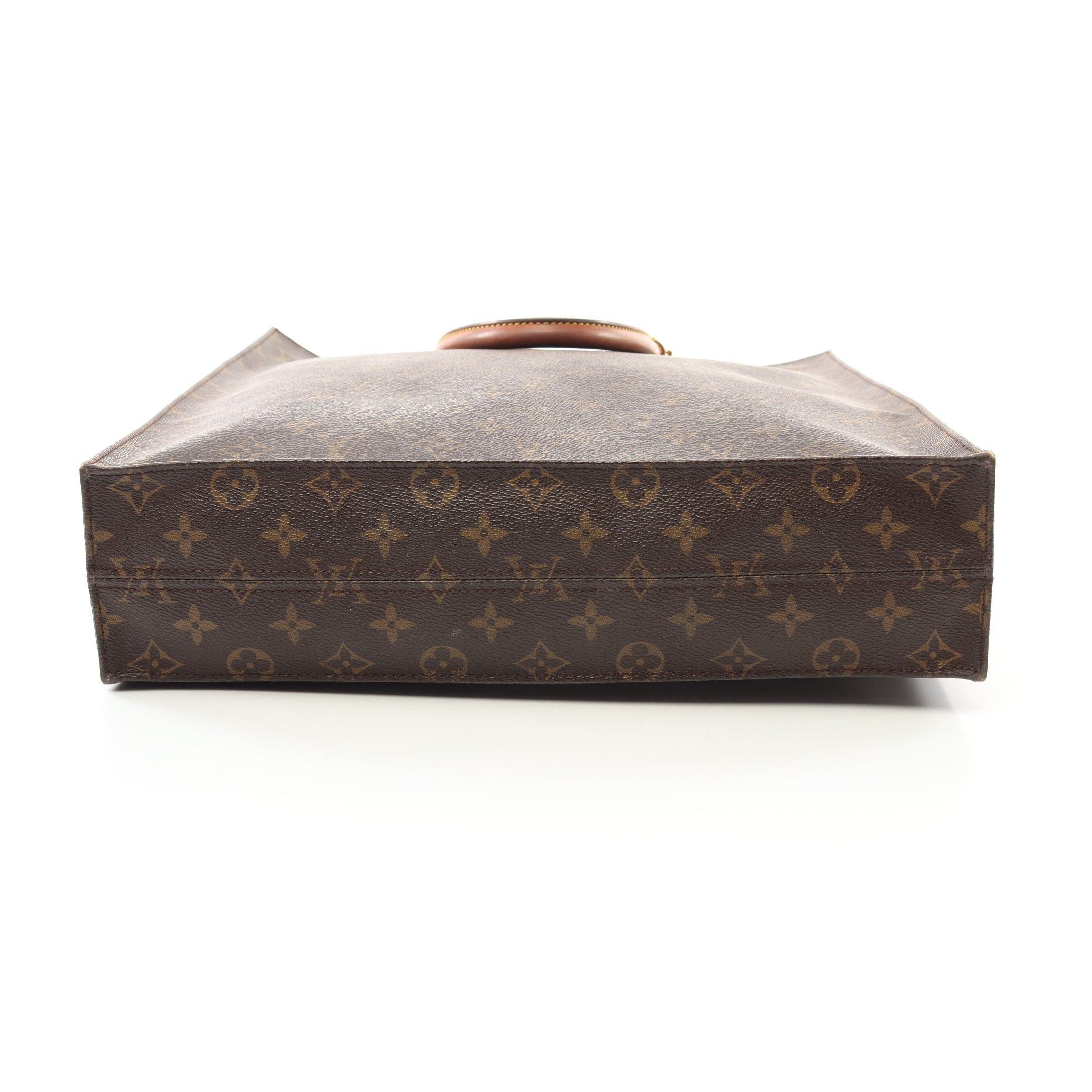 Louis Vuitton Louis Vuitton Sac Plat Monogram Handbag Tote Bag Leather Brown Size ONE SIZE - 11 Thumbnail