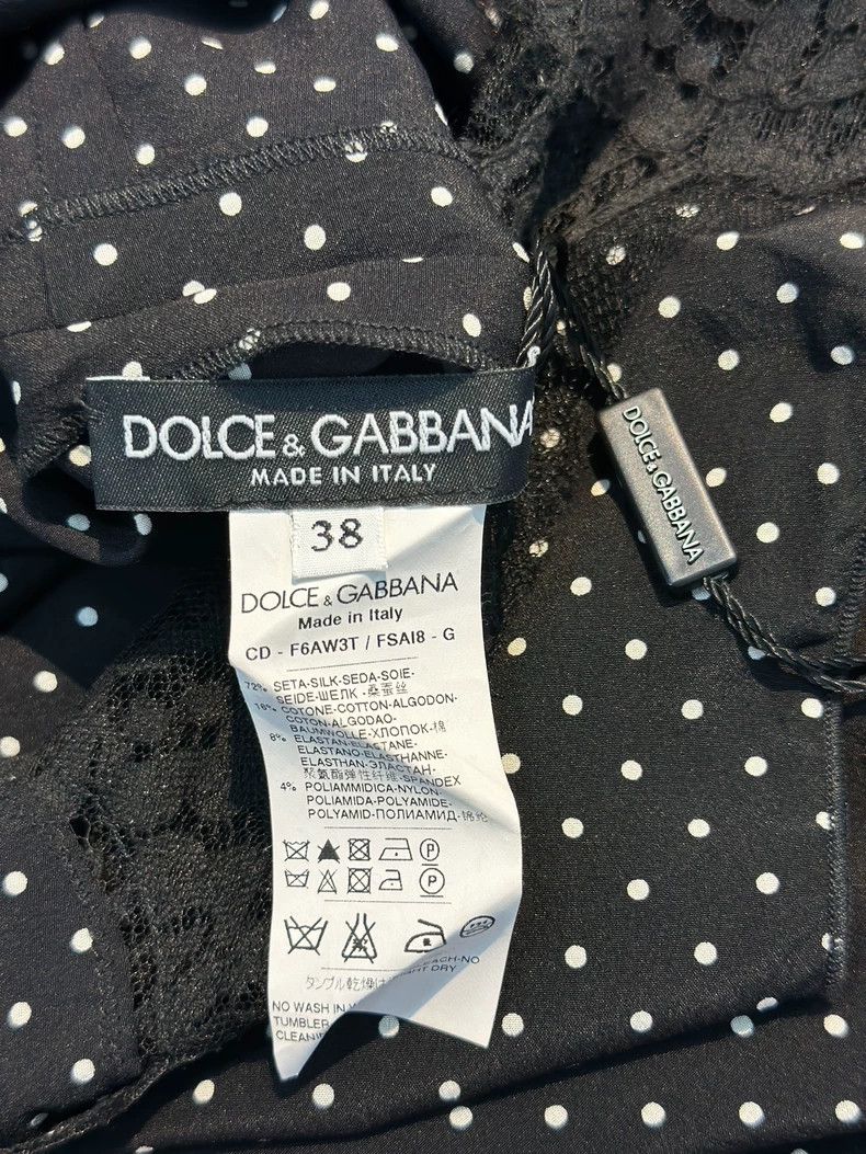 Dolce & Gabbana Dolce&Gabbana Black Polka Dot Lace Dress Size S / US 4 / IT 40 - 5 Thumbnail