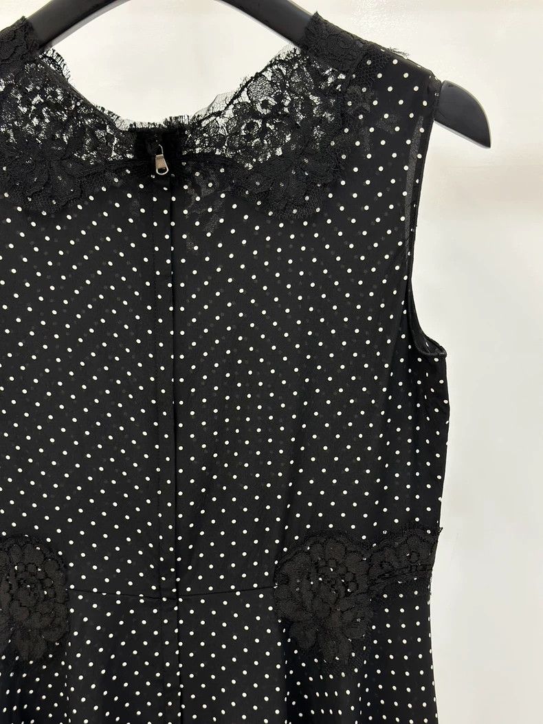 Dolce & Gabbana Dolce&Gabbana Black Polka Dot Lace Dress Size S / US 4 / IT 40 - 4 Thumbnail