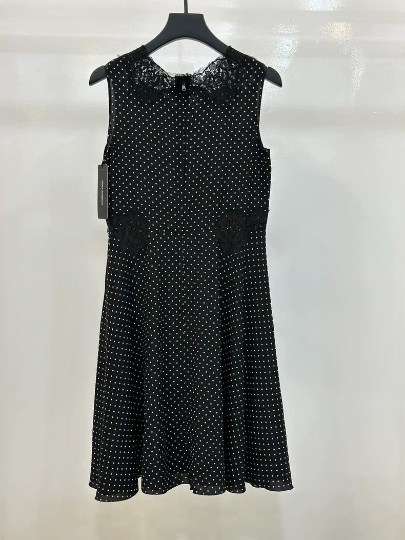 Dolce & Gabbana Dolce&Gabbana Black Polka Dot Lace Dress Size S / US 4 / IT 40 - 3 Thumbnail