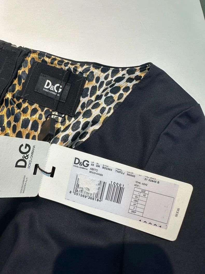 Dolce & Gabbana Vintage D&G Black Form-Fitting Dress with Leopard Lining Size M / US 6-8 / IT 42-44 - 6 Thumbnail