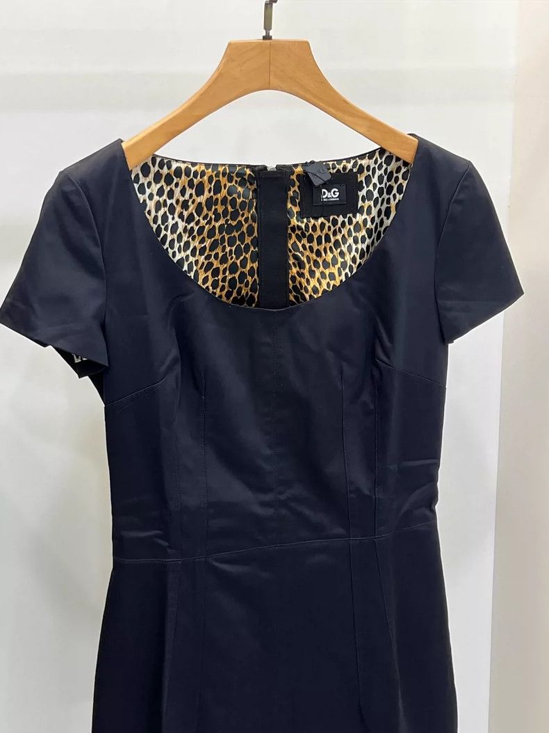 Dolce & Gabbana Vintage D&G Black Form-Fitting Dress with Leopard Lining Size M / US 6-8 / IT 42-44 - 3 Thumbnail