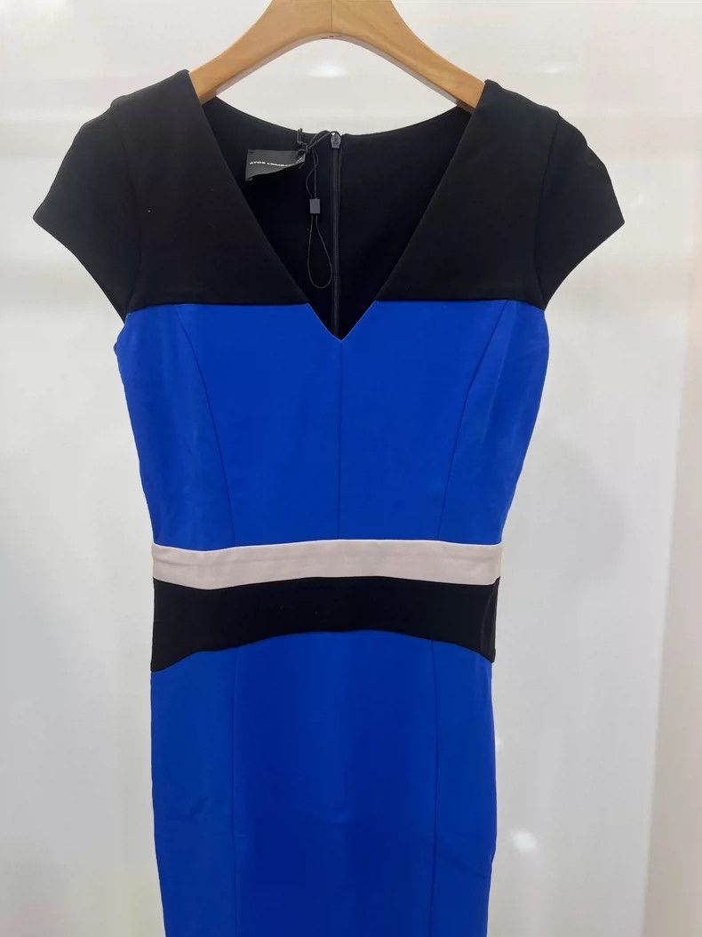 Emporio Armani Color Block V-Neck Short Sleeve Dress Size M / US 6-8 / IT 42-44 - 2 Thumbnail