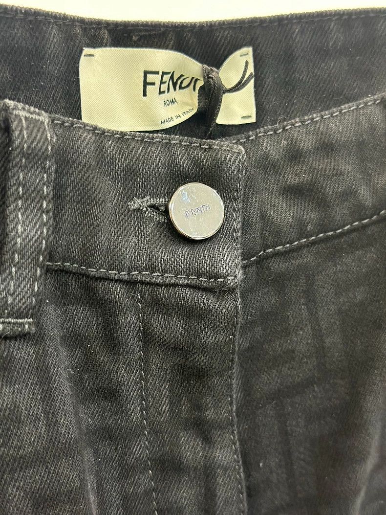 Fendi Fendi Logo Print Denim Pants for Women Size 40" / US 18 - 4 Thumbnail