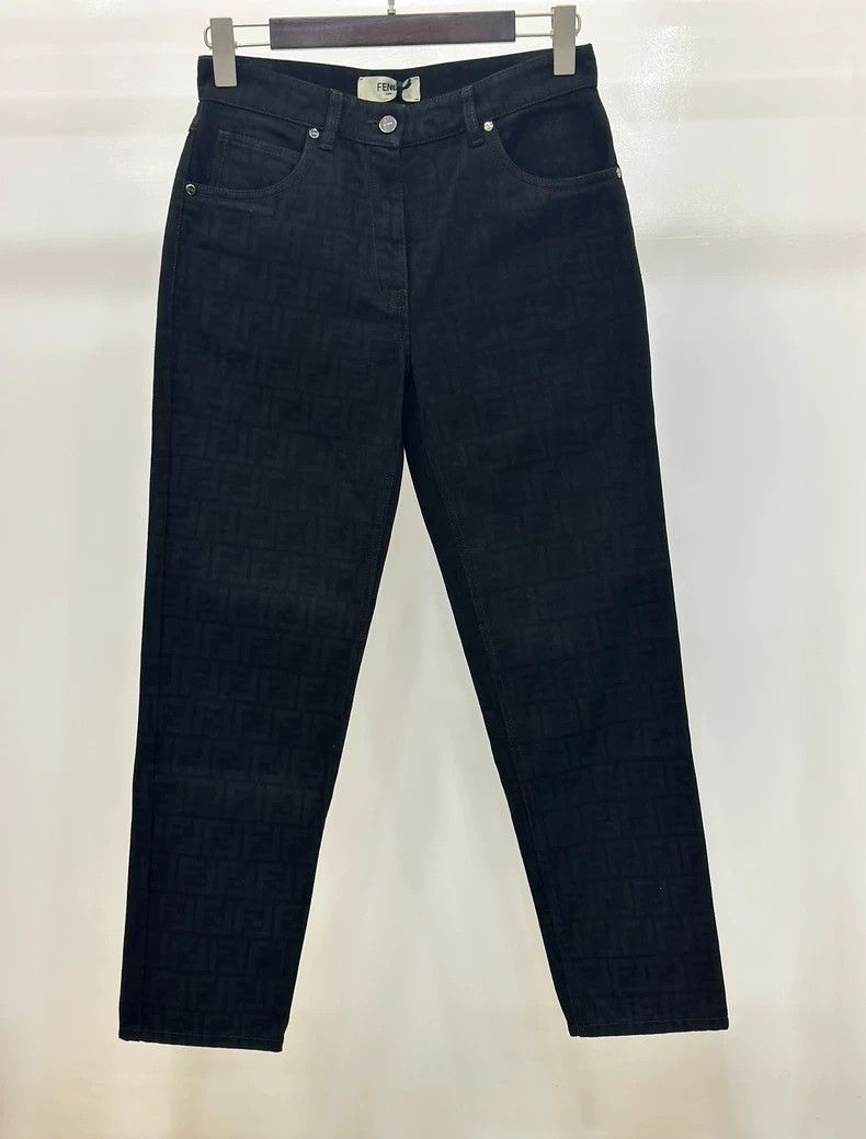 Fendi Fendi Logo Print Denim Pants for Women Size 40" / US 18 - 3 Thumbnail