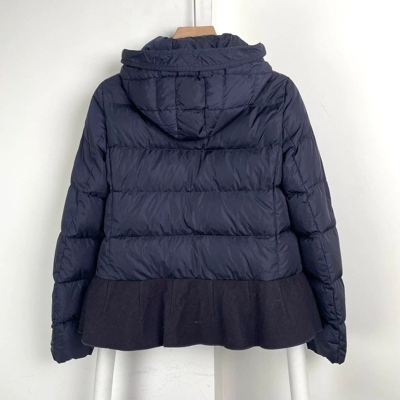 Moncler Navy Frill Puffer Jacket by Moncler Size XS / US 0-2 / IT 36-38 - 2 Thumbnail