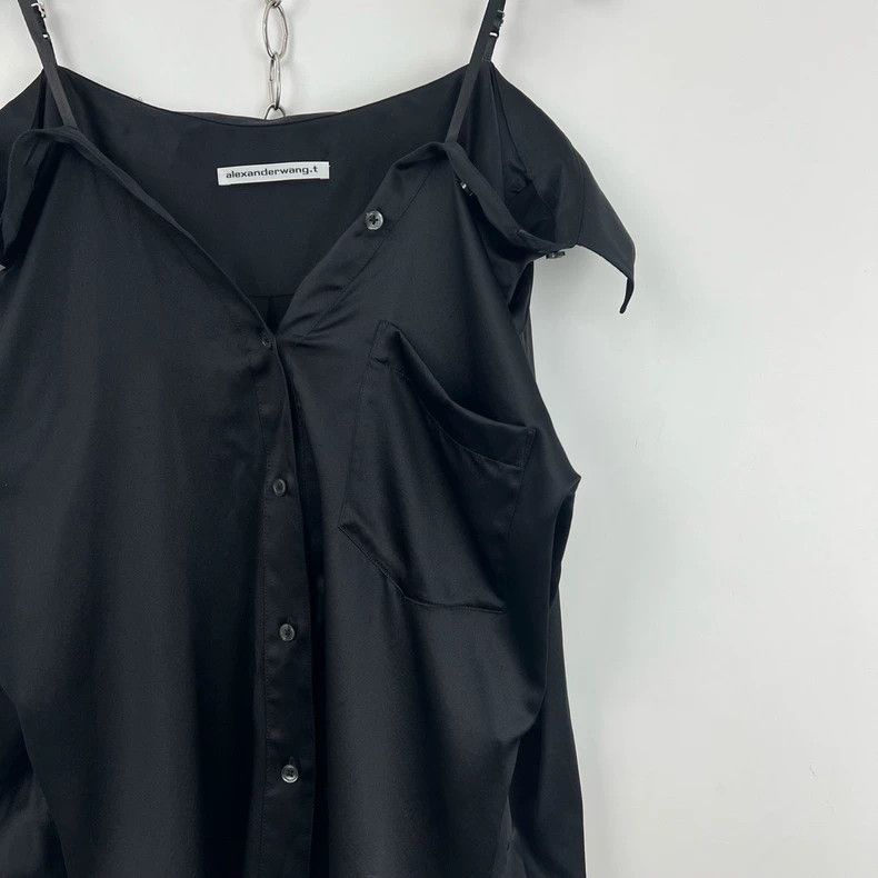 Alexander Wang Black Off-Shoulder Silk Blouse by Alexander Wang Size S / US 4 / IT 40 - 4 Thumbnail