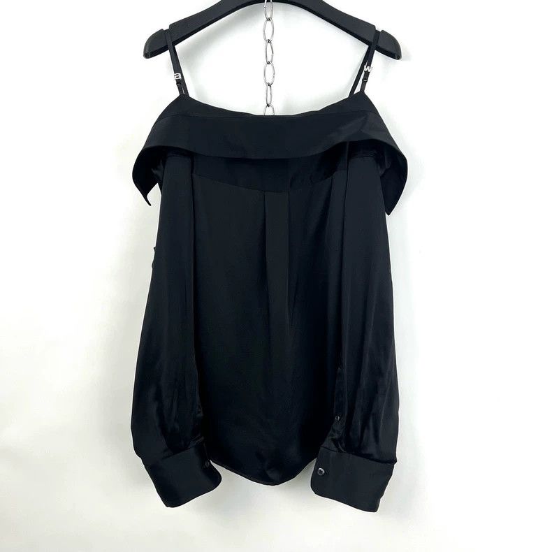 Alexander Wang Black Off-Shoulder Silk Blouse by Alexander Wang Size S / US 4 / IT 40 - 3 Thumbnail