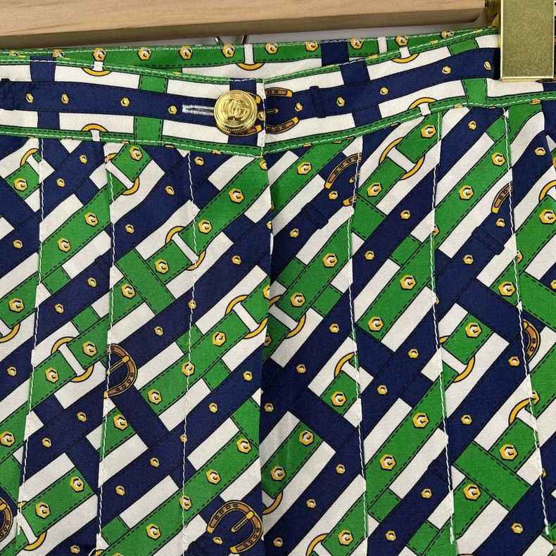 Gucci Gucci Pleated Skirt with Double G Gold Buckle Size 38" / US 16 / IT 52 - 4 Thumbnail
