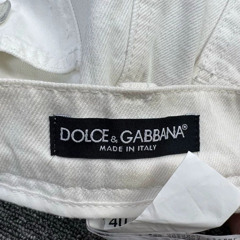 Dolce & Gabbana Dolce&Gabbana White Distressed Denim Shorts Size 40" / US 18 - 6 Thumbnail