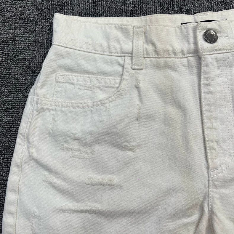 Dolce & Gabbana Dolce&Gabbana White Distressed Denim Shorts Size 40" / US 18 - 4 Thumbnail