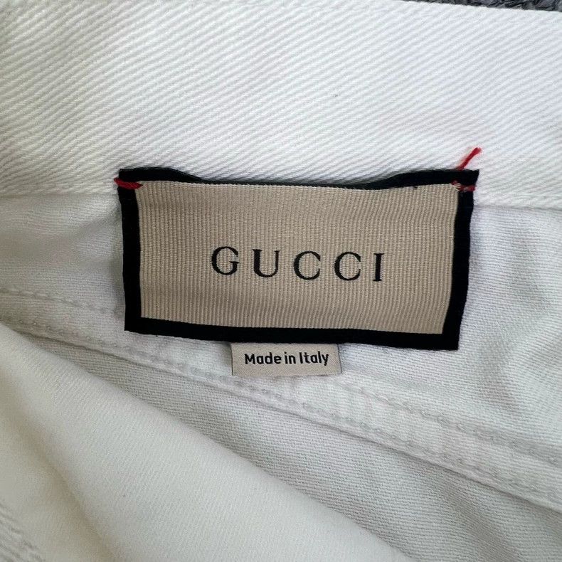 Gucci Gucci White Horsebit Denim Pants Size 22 Size 22" - 5 Thumbnail
