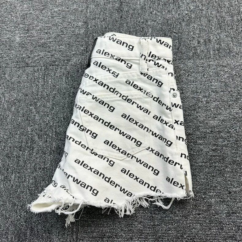 Alexander Wang Alexander Wang White Logo Print Shorts Size 24" / US 00 / IT 34 - 3 Thumbnail