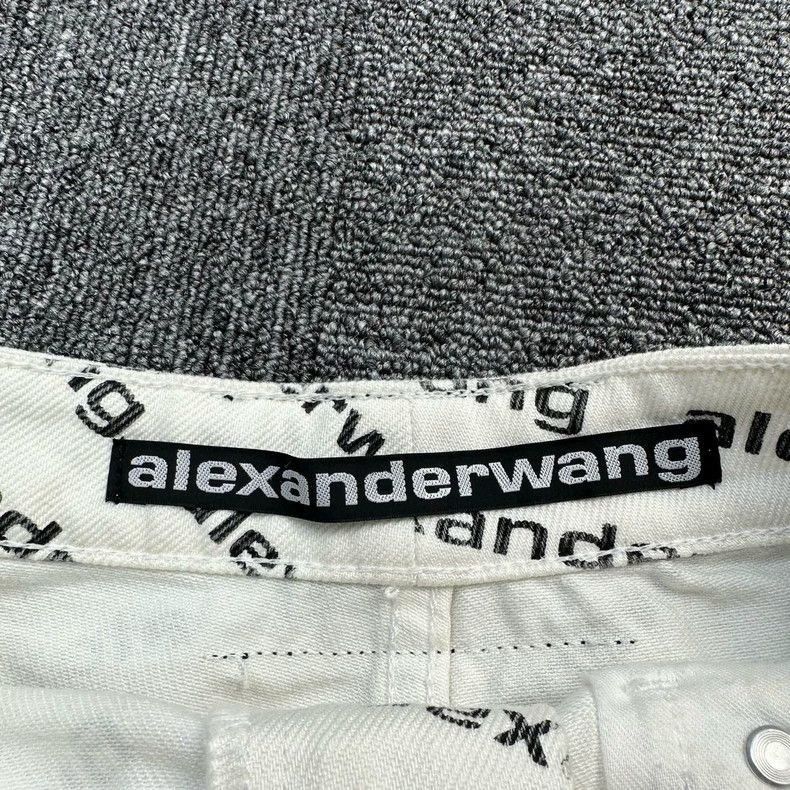 Alexander Wang Alexander Wang White Logo Print Shorts Size 24" / US 00 / IT 34 - 4 Thumbnail