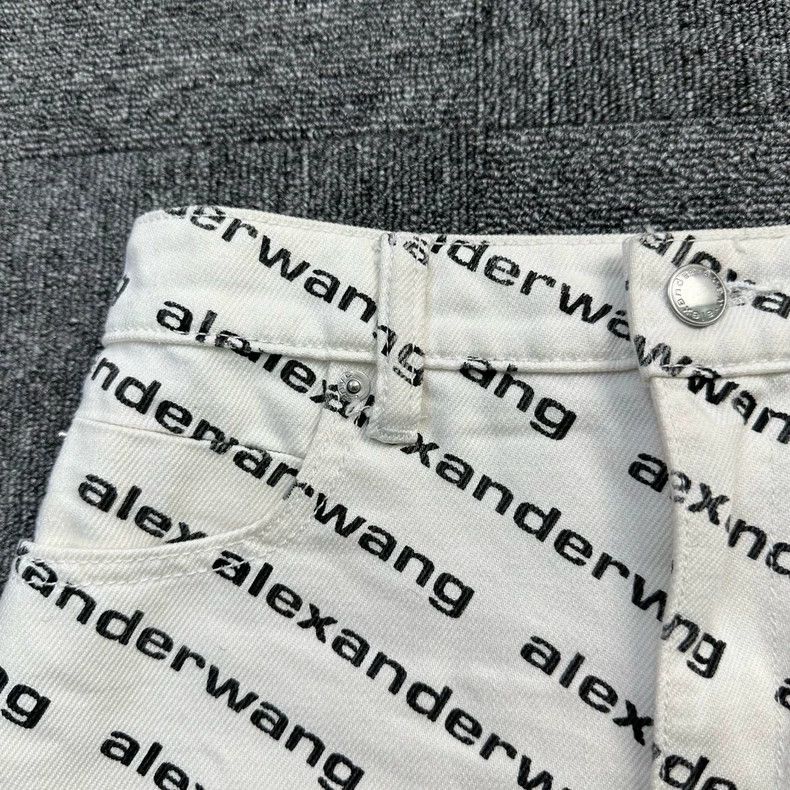 Alexander Wang Alexander Wang White Logo Print Shorts Size 24" / US 00 / IT 34 - 6 Thumbnail