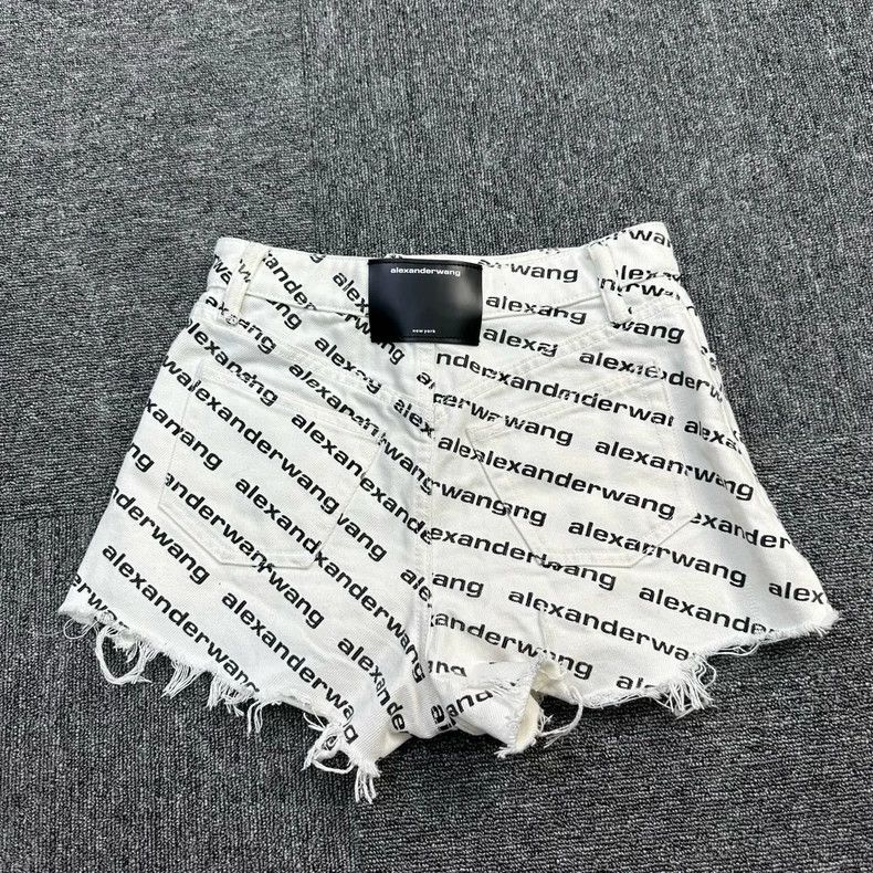 Alexander Wang Alexander Wang White Logo Print Shorts Size 24" / US 00 / IT 34 - 2 Thumbnail