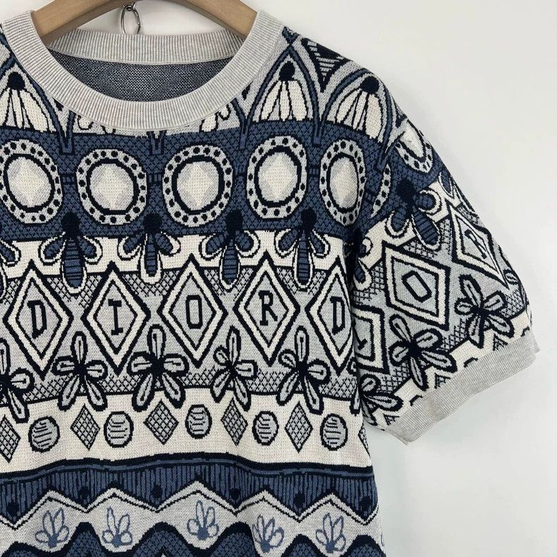 Dior Dior x Stussy Floral Knit Short Sleeve Top Size M / US 6-8 / IT 42-44 - 4 Thumbnail