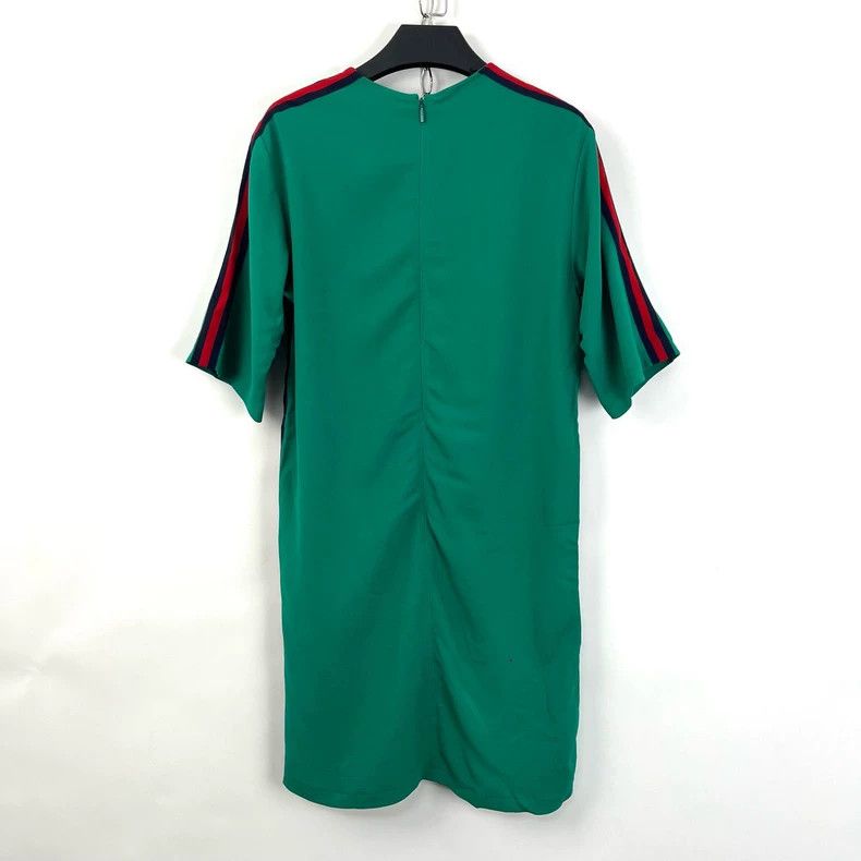 Gucci Gucci Classic Green Dress with Red Stripe | Grailed
