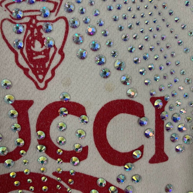 Gucci Gucci White Logo Sweater with Rhinestones Size S / US 4 / IT 40 - 6 Thumbnail