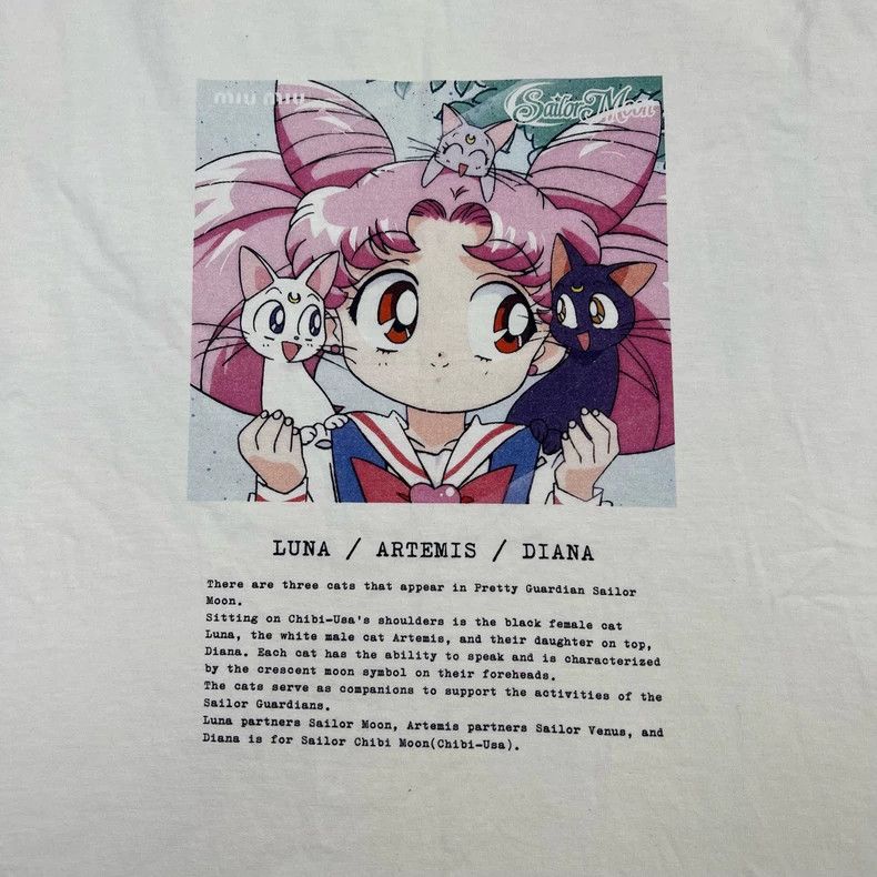 Miu Miu Miumiu Sailor Moon Graphic Short Sleeve Shirt Size M / US 6-8 / IT 42-44 - 4 Thumbnail