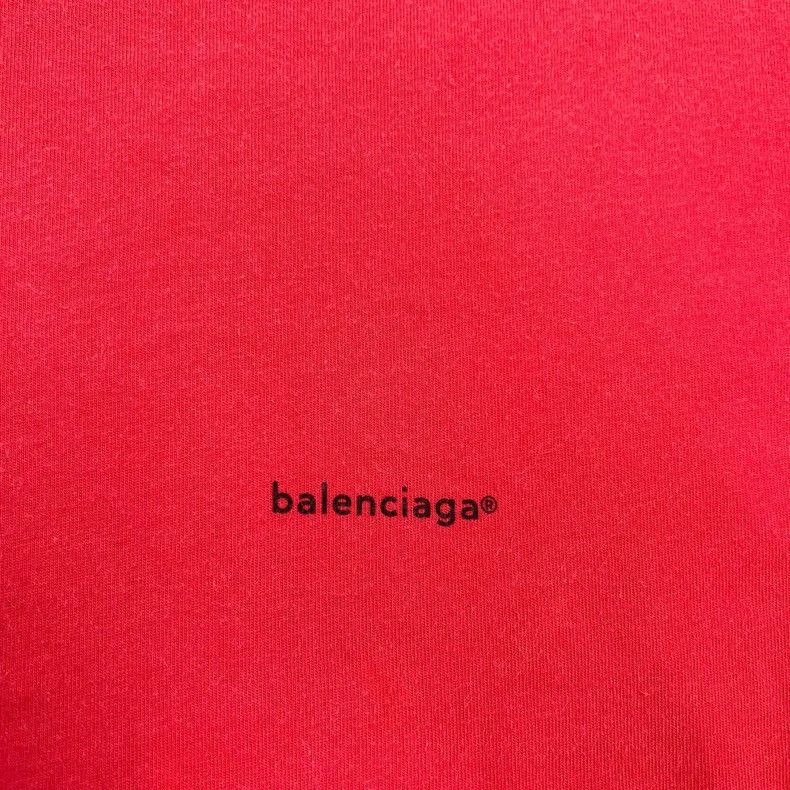 Balenciaga Balenciaga Red Logo Print Short Sleeve T-Shirt Size S / US 4 / IT 40 - 4 Thumbnail