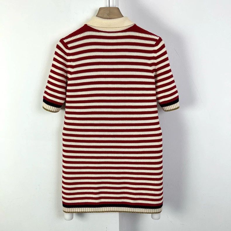 Gucci Gucci Red and White Striped Knit Dress Size M / US 6-8 / IT 42-44 - 2 Thumbnail