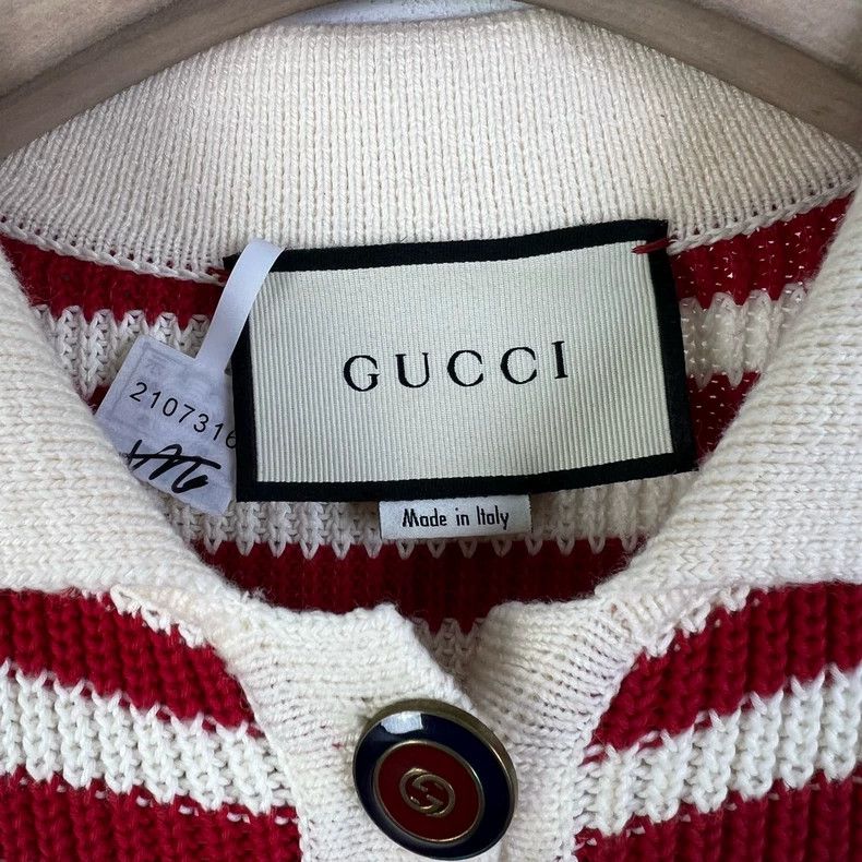 Gucci Gucci Red and White Striped Knit Dress Size M / US 6-8 / IT 42-44 - 3 Thumbnail