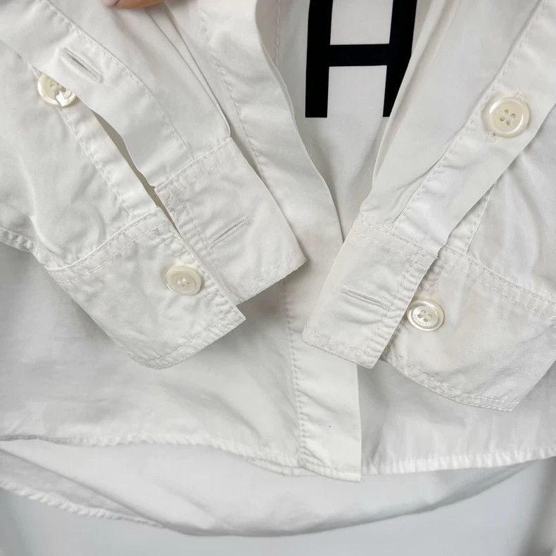 Burberry Burberry White Graphic Logo Button-Up Shirt Size XS / US 0-2 / IT 36-38 - 5 Thumbnail