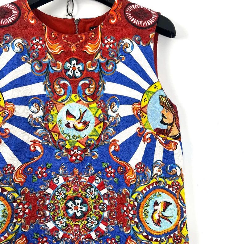 Dolce & Gabbana Dolce&Gabbana Sleeveless Printed Dress in Size 40 Size S / US 4 / IT 40 - 3 Thumbnail