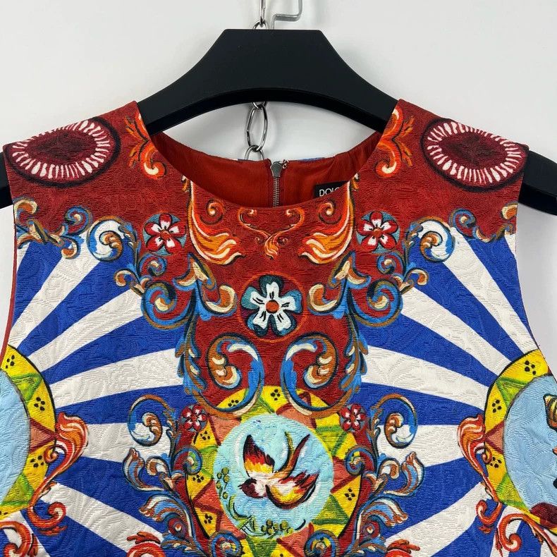 Dolce & Gabbana Dolce&Gabbana Sleeveless Printed Dress in Size 40 Size S / US 4 / IT 40 - 4 Thumbnail