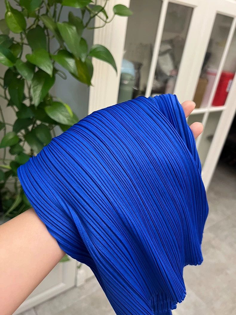 Issey Miyake Blue Pleated Long Cardigan Size M / US 6-8 / IT 42-44 - 7 Thumbnail