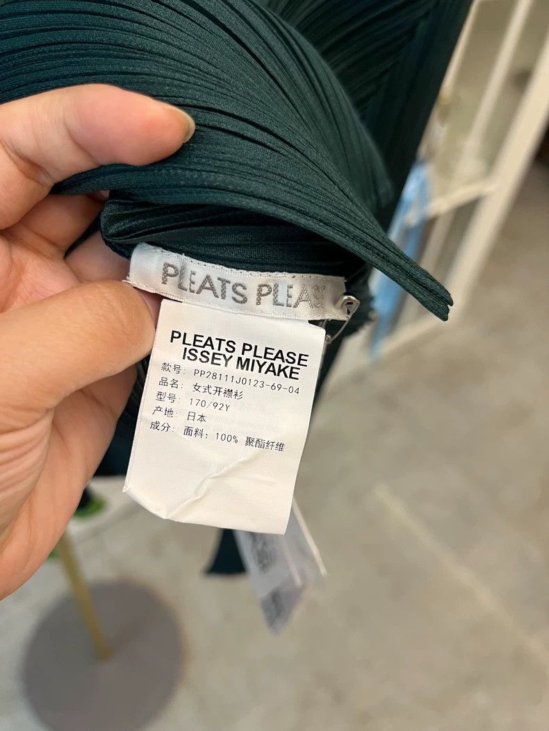 Issey Miyake Issey Miyake Green Pleated Cardigan Jacket Size M / US 6-8 / IT 42-44 - 3 Thumbnail