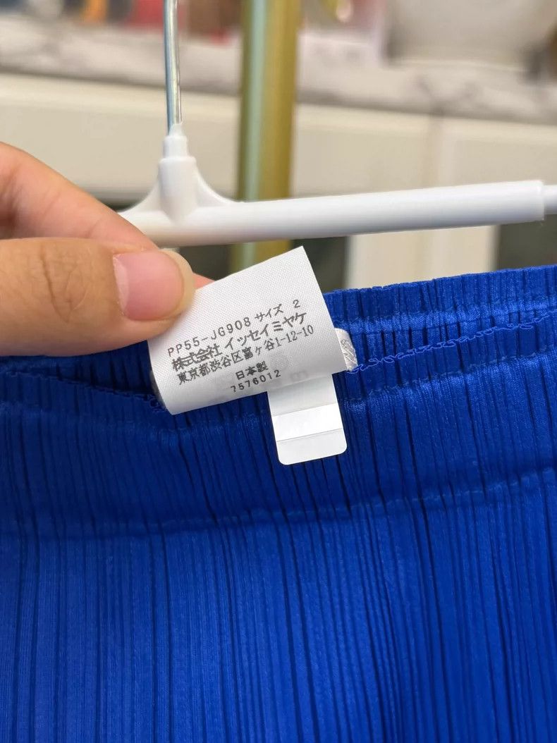 Issey Miyake Classic Blue Pleated Midi Skirt Size 22" - 3 Thumbnail