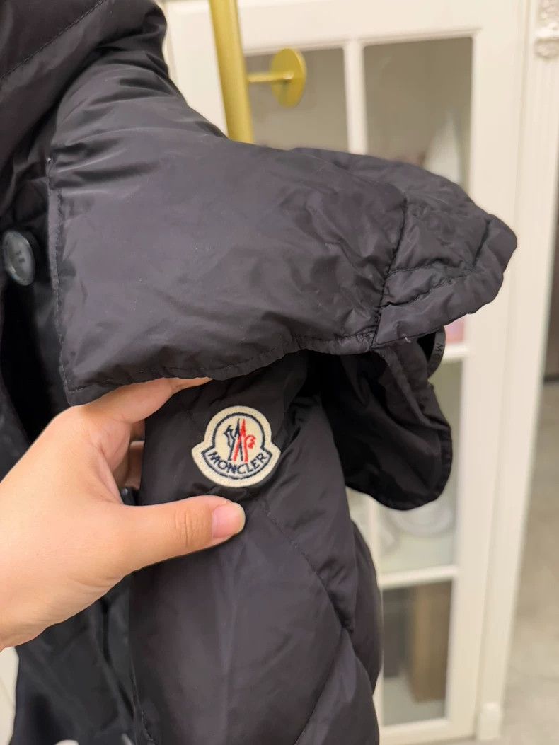 Moncler Black Moncler Puffer Coat with Ruffled Hem Size L / US 10 / IT 46 - 4 Thumbnail
