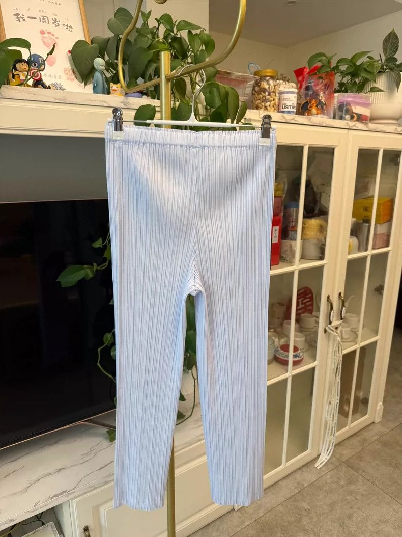 Issey Miyake Ice Blue Straight Leg Pants Size 2 Size 23" - 5 Thumbnail