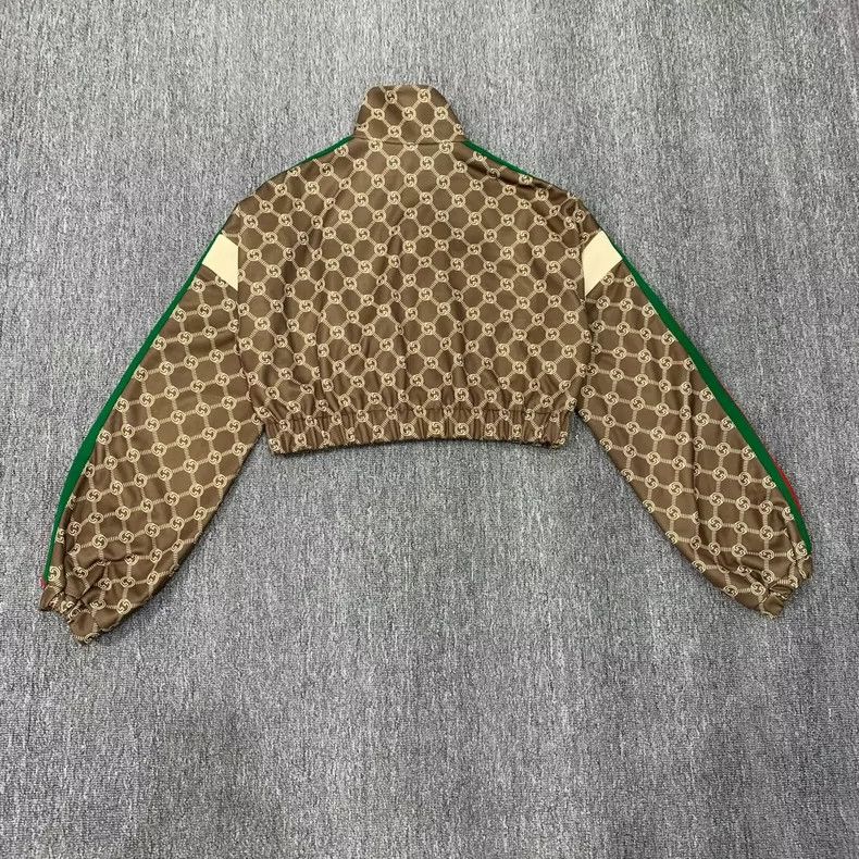 Gucci Brown Printed Cropped Jacket by Gucci Size M / US 6-8 / IT 42-44 - 2 Thumbnail