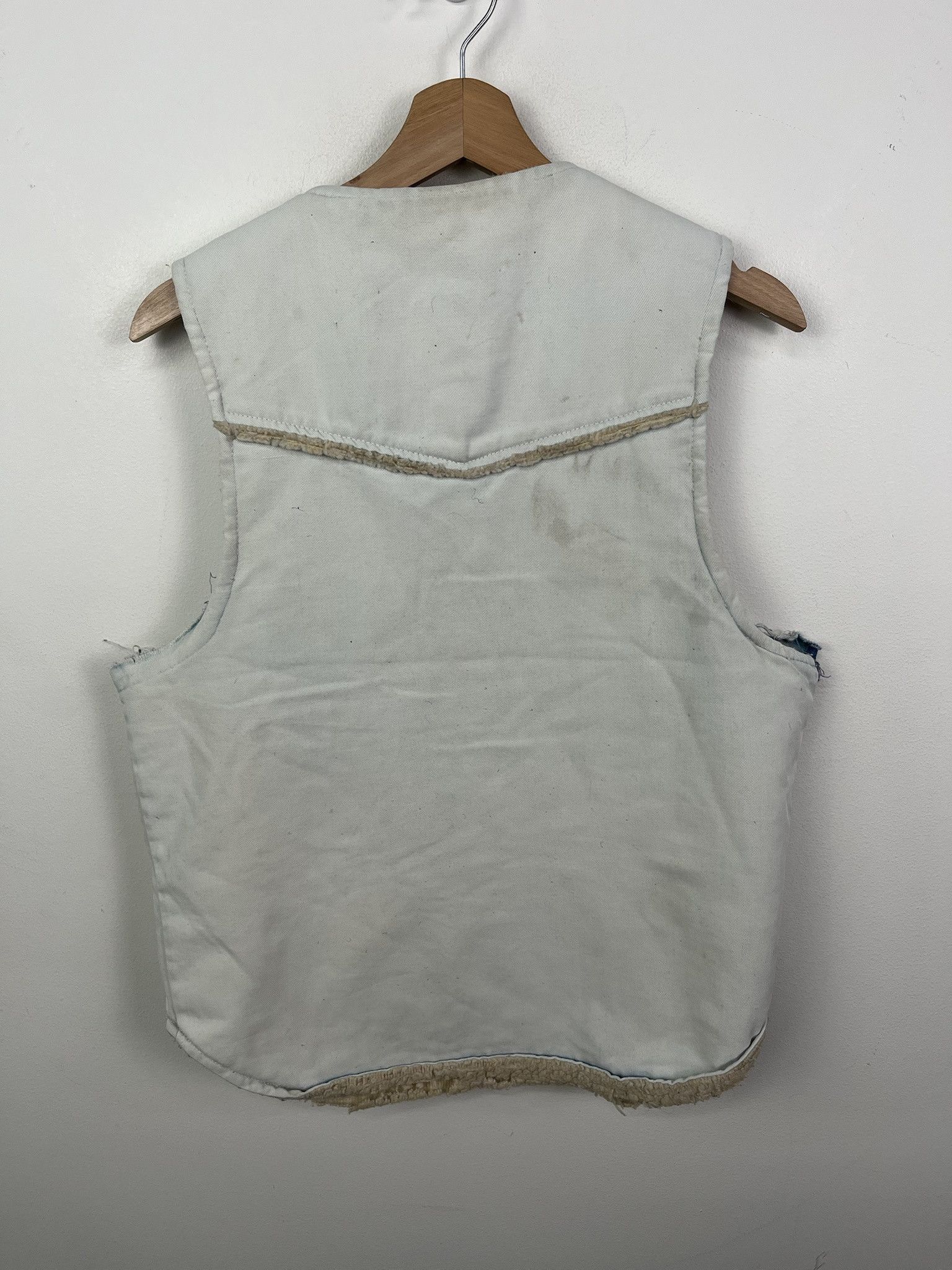Vintage Vintage 80s Sherpa Lined Vest Faded Denim Weathercaster Sheropa Denim Vest Size S Size US S / EU 44-46 / 1 - 5 Thumbnail