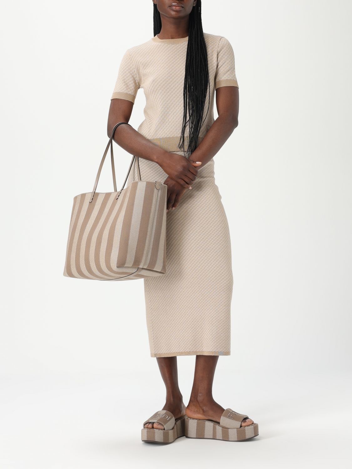 Fendi Fendi Tote Bag Woman Beige Size ONE SIZE - 2 Thumbnail