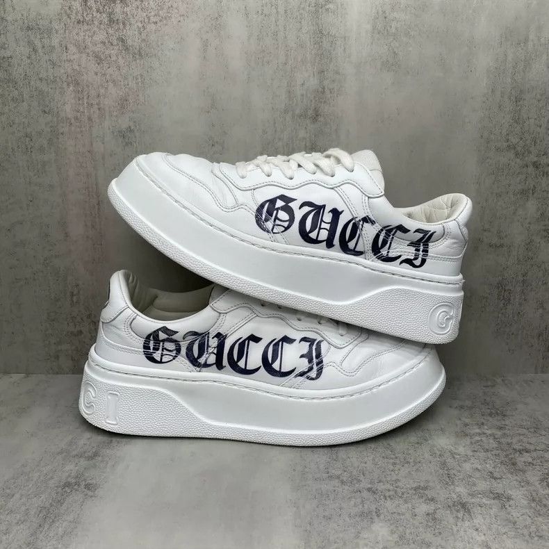 Gucci Gucci White Graphic Sneakers Size US 6 / IT 36 - 2 Thumbnail