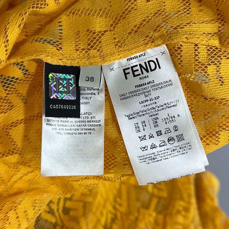 Fendi Fendi Yellow Printed Long Sleeve Cardigan Dress Size M / US 6-8 / IT 42-44 - 5 Thumbnail