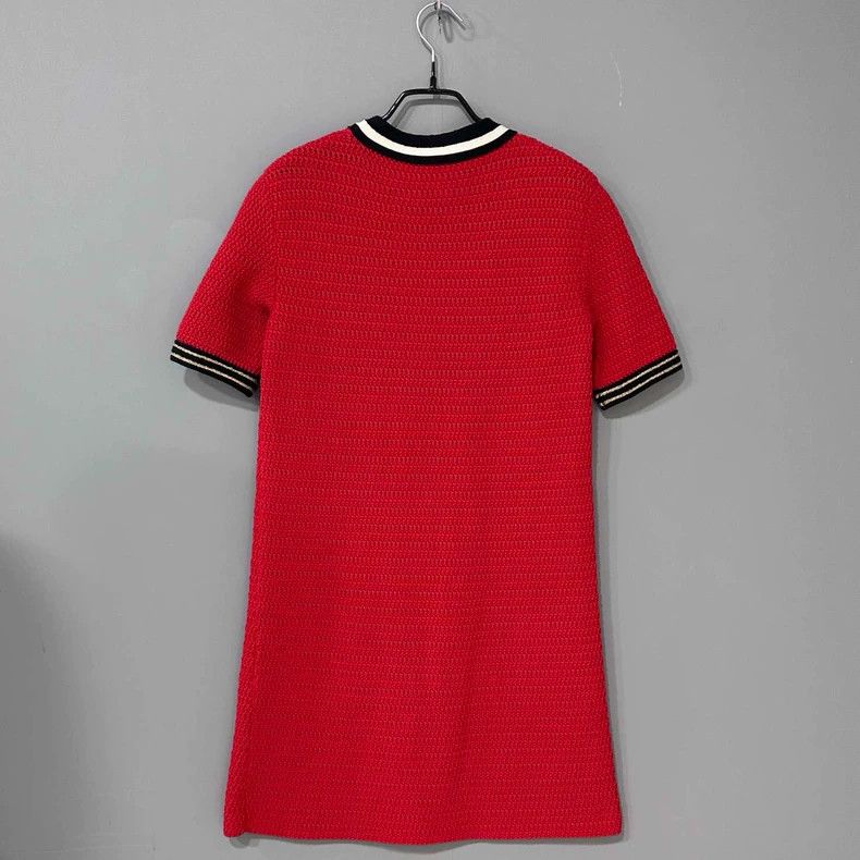 Gucci Red Embroidered Pocket Dress by Gucci Size XS / US 0-2 / IT 36-38 - 4 Thumbnail