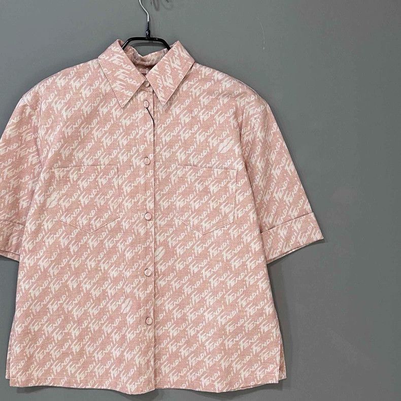 Fendi Fendi Logo Print Short Sleeve Shirt Size M / US 6-8 / IT 42-44 - 2 Thumbnail