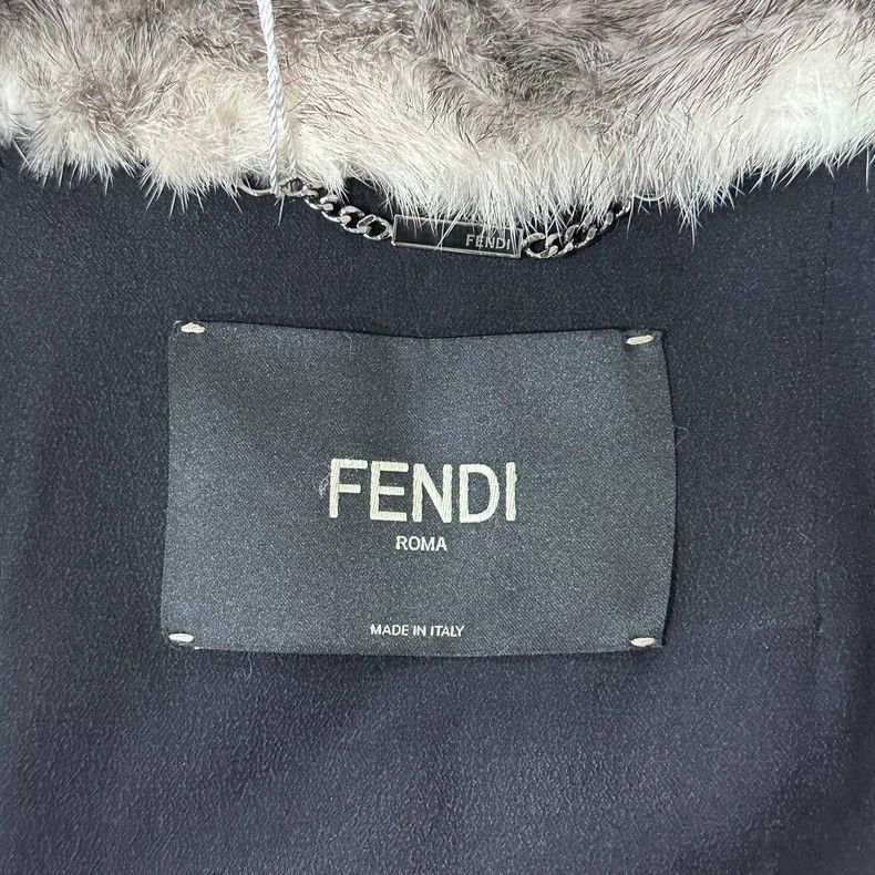 Fendi Fendi Gradient Mink Fur Coat with Red Stripes Size L / US 10 / IT 46 - 4 Thumbnail